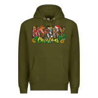 Army Green Merry Christmas Premium Hoodie - CowhideDigitalArt
