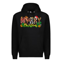 Black Merry Christmas Premium Hoodie - CowhideDigitalArt