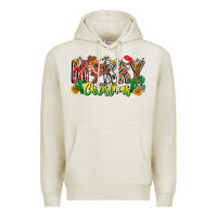 Oatmeal Heather Merry Christmas Premium Hoodie - CowhideDigitalArt