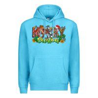 Ocean Blue Merry Christmas Premium Hoodie - CowhideDigitalArt
