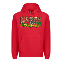 Red Merry Christmas Premium Hoodie - CowhideDigitalArt