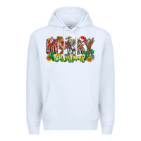 White Merry Christmas Premium Hoodie - CowhideDigitalArt