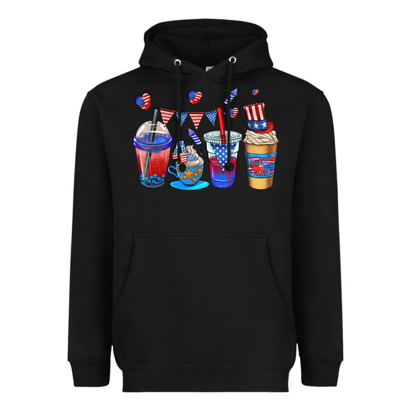 4th Of July Coffee Cups Heavyweight Hoodie by AdoDesignShop | Teevron