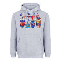 Heather Grey 4th of july coffee cups Heavyweight Hoodie - AdoDesignShop