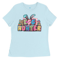 Baby Blue Egg hunter plate letters Easter Day Ladies Tee - HowdyJamesFarm