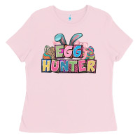 Bubblegum Pink Egg hunter plate letters Easter Day Ladies Tee - HowdyJamesFarm