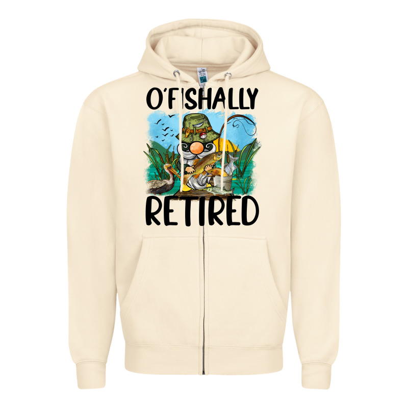 O' Fishally Retired Zipper Hoodie by BarkalooDesign | Teevron