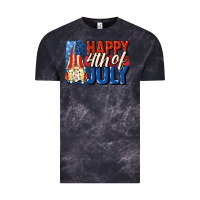 Cloud Black Happy 4th of july gnome Vintage Tee - CowGirlArtShop