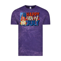 Cloud Purple Happy 4th of july gnome Vintage Tee - CowGirlArtShop