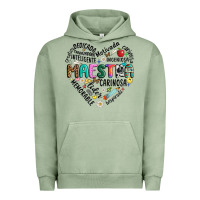 Pigment Oil Green retro maestra word Urban Hoodie - JahusDesignShop