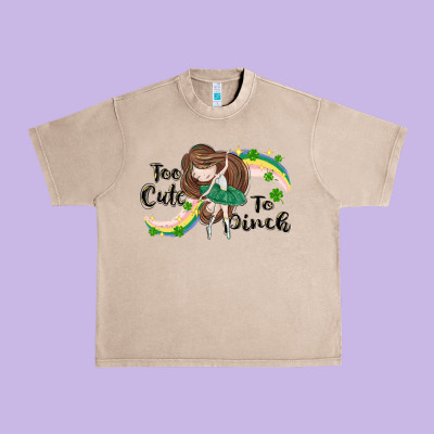 St. Patrick' Too Cute To Pinch Urban Heavy Tee Designed By Cowgirlartshop