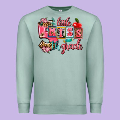 Little Miss 5 Th Grade Premium Sweatshirt Designed By Adodesignshop