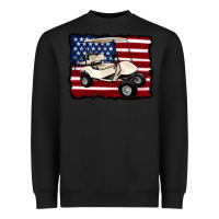 Black golf cart american flag Heavyweight Sweatshirt - Artiststas