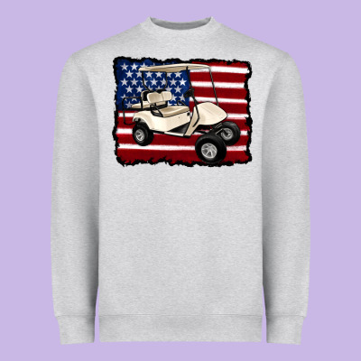 Golf Cart American Flag Heavyweight Sweatshirt Designed By Artiststas
