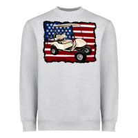 Heather Grey golf cart american flag Heavyweight Sweatshirt - Artiststas