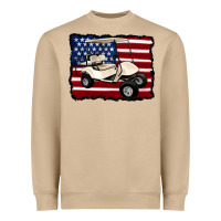 Mushroom golf cart american flag Heavyweight Sweatshirt - Artiststas