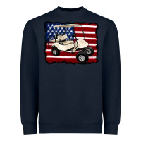 Navy golf cart american flag Heavyweight Sweatshirt - Artiststas