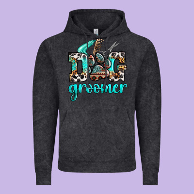 Western Dog Groomer Vintage Hoodie Designed By Oliviacreatesart