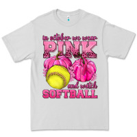 Dove Grey In October We Wear Pink and Watch Softball Premium Tee - texasbilliewilder