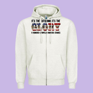 Veteran Glory Zipper Hoodie Designed By Barkaloodesign