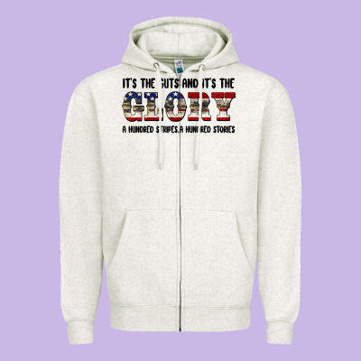 Veteran Glory Zipper Hoodie Designed By Barkaloodesign