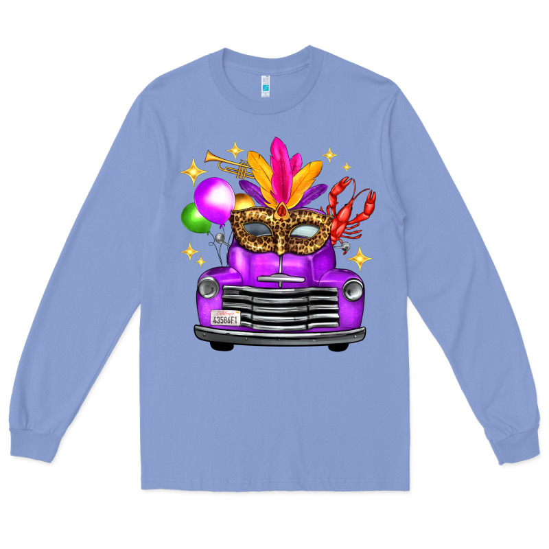 Mardi Gras Truck Leopard Mask Long Sleeve Tee by FaDigitalArtStudio | Teevron