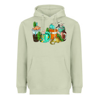 Matcha dinosaur coffee cups Heavyweight Hoodie - AdoDesignShop