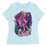 Baby Blue Space cowgirl Ladies Tee - HowdyJamesFarm