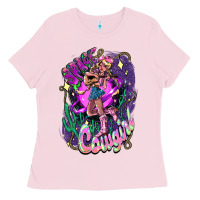 Bubblegum Pink Space cowgirl Ladies Tee - HowdyJamesFarm