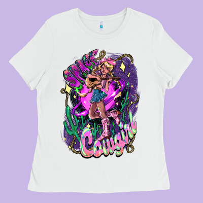 Space Cowgirl Ladies Tee Designed By Howdyjamesfarm