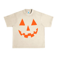 Sandshell Halloween Pumpkin Face Gift Creepy Spooky Horror Urban Heavy Tee - maiPhamDesign