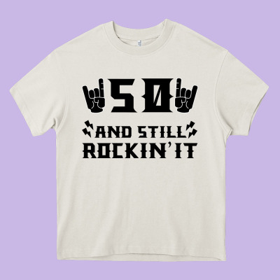 50 Birthday Rock Heavy Core Tee Designed By Bettercallsaul