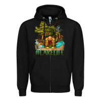 Black lake life gnome Zipper Hoodie - BarkalooDesign
