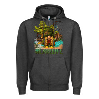 Charcoal Heather lake life gnome Zipper Hoodie - BarkalooDesign