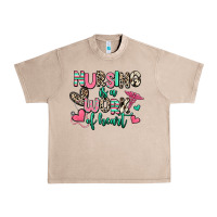 French Oak nursing is a work of heart Urban Heavy Tee - RanaPortraitStore