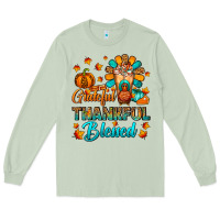 Matcha Grateful Thankful Blessed Thanksgiving Cold Drink Long Sleeve Tee - FaDigitalArtStudio