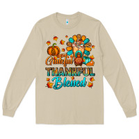 Mushroom Grateful Thankful Blessed Thanksgiving Cold Drink Long Sleeve Tee - FaDigitalArtStudio