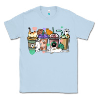 Dusty Blue Cat coffee cups Classic Tee - HowdyJamesFarm