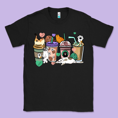 Cat Coffee Cups Classic Tee Designed By Howdyjamesfarm
