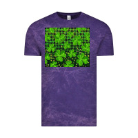 Cloud Purple shamrock and plaid Vintage Tee - RanaPortraitStore
