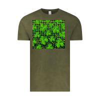 Vintage Olive shamrock and plaid Vintage Tee - RanaPortraitStore