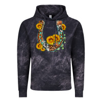 Cloud Black western leopard cowhide sunflowers horseshoe Vintage Hoodie - OliviaCreatesArt