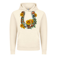 Vintage Artic western leopard cowhide sunflowers horseshoe Vintage Hoodie - OliviaCreatesArt