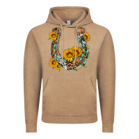 Vintage Coffee western leopard cowhide sunflowers horseshoe Vintage Hoodie - OliviaCreatesArt