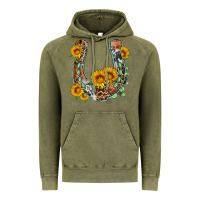 Vintage Olive western leopard cowhide sunflowers horseshoe Vintage Hoodie - OliviaCreatesArt