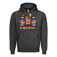 Charcoal Heather pride gnome Zipper Hoodie - BarkalooDesign