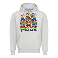 Dove Grey pride gnome Zipper Hoodie - BarkalooDesign