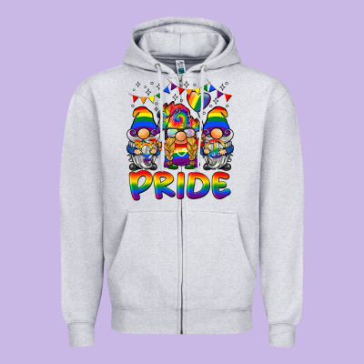 Pride Gnome Zipper Hoodie Designed By Barkaloodesign