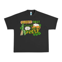 Pigment Black Safety first drink with a Nurse St. Patrick's Day Urban Heavy Tee - CowGirlArtShop