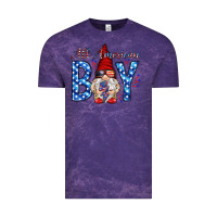 Cloud Purple All American boy with gnome Vintage Tee - HowdyJamesFarm
